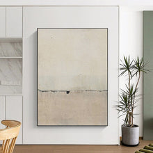 Load image into Gallery viewer, “Subtle Beige and Black” - Monochromatic Abstract Art on Canvas DKH1420