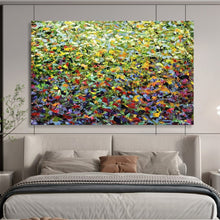Load image into Gallery viewer, Hand - painted Substantial Vivid Green Field of Colors Acrylic Art for Nature - Loving Family Rooms LargeART1797