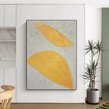 Load image into Gallery viewer, “Golden Leaves” - Textured Leaf Impressions, Great for Luxury Bedroom Glow, Abstract Painting on Canvas DKH1074