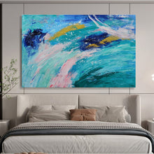 Load image into Gallery viewer, Colorful Ocean Waves Abstract Painting on Canvas - “Sea of Dreams” DKH654