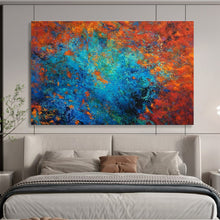 Load image into Gallery viewer, Vibrant Abstract Painting on Canvas - “Blue and Orange Fusion” DKH723