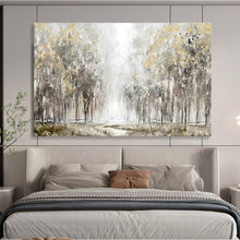 Load image into Gallery viewer, Abstract Forest Painting on Canvas - “Golden Pathway” DKH737