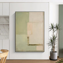 Load image into Gallery viewer, Large - Scale Soft Green - Beige Abstract Art for Coastal Home & Wellness Spa LargeART0398