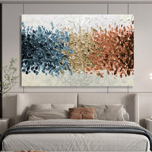 Load image into Gallery viewer, Textured Tri - Color Abstract Painting on Canvas - “Color Blocks” DKH691