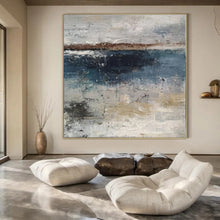 Load image into Gallery viewer, Gray Blue Abstract Canvas Painting, Perfect for Industrial - Chic Loft & Thoughtful Study LargeART1319