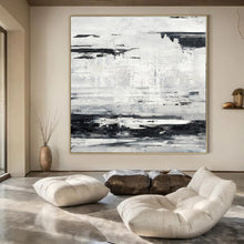Load image into Gallery viewer, Monochrome Textured Abstract Canvas Painting, Ideal for Industrial Loft & Art Studio LargeART1168