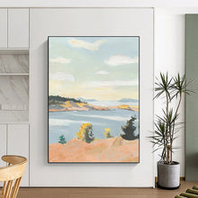 Load image into Gallery viewer, “Colorful Coastal View” - Vibrant Seaside Landscape on Canvas DKH1460