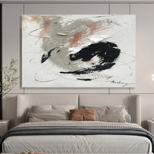 Load image into Gallery viewer, Minimalist Abstract Painting with Gray, Black, and White for Contemporary Studio & Calm Bedroom DKH312