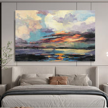 Load image into Gallery viewer, Colorful Sunset Abstract Painting for Beach House Veranda & Boho - Chic Living Room DKH197