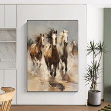Load image into Gallery viewer, Brown & White Equine Abstract Painting, Ideal for Rustic Living Room & Equestrian Office LargeART2131