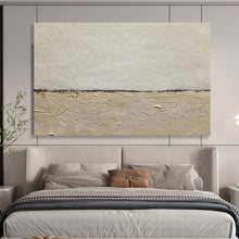 Load image into Gallery viewer, Minimalist Beige - White Abstract Painting On Canvas DKH452