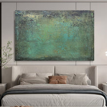 Load image into Gallery viewer, Green & Blue Textured Abstract - Earthy Living Room Art LargeART1518