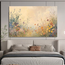 Load image into Gallery viewer, Soft - Toned Wildflower Meadow Abstract Painting on Canvas - “Dreamy Fields” DKH693