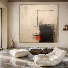 Load image into Gallery viewer, Black, White, and Red Abstract Canvas Painting, Great for Bold Living Room & Creative Agency LargeART1291