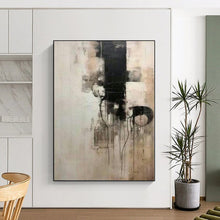 Load image into Gallery viewer, Large - Format Hand - painted Black and White Dripping Abstraction Acrylic Art for Edgy - Style Studios LargeART0251