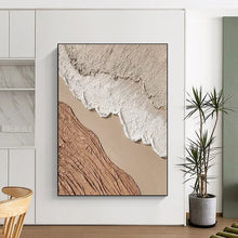 Load image into Gallery viewer, Textured Earth - tone Layers Acrylic Art - Suited for Rustic - chic Café & Nature - inspired Library LargeART0673
