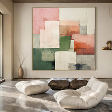 Load image into Gallery viewer, Grand Hand - painted Pastel Geometric Abstraction Acrylic Art for Soft - Toned Nurseries LargeART0191