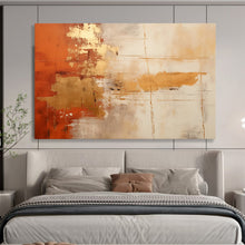 Load image into Gallery viewer, Orange, Gold, and White Abstract Fusion Abstract acrylic painting DLZ094