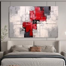 Load image into Gallery viewer, Red - Gray Geometric Abstract Painting for Contemporary Office & Urban - Style Loft DKH269