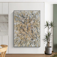 Load image into Gallery viewer, Golden - White Splatter Web Art for Boho - Chic Living Room & Art Gallery Pop - up LargeART0906