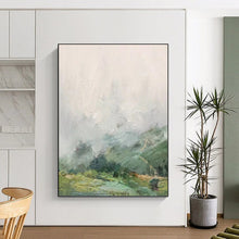 Load image into Gallery viewer, “Green and Grey Impressionistic Landscape” - Impressionistic Art on Canvas DKH1541