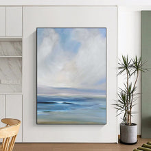 Load image into Gallery viewer, “Dreamy Coastal Hues” Abstract Seaside Painting on Canvas, Serene Beach Art DKH957