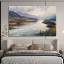 Load image into Gallery viewer, Scenic Abstract Painting on Canvas - “River Valley Vistas” DKH726