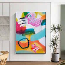 Load image into Gallery viewer, Vibrant Abstract Shape Painting, Perfect for Modern Living Room & Art - Loving Café LargeART1824