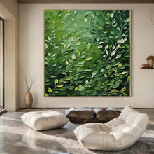 Load image into Gallery viewer, Oversized Hand - painted Lush Green Foliage Acrylic Art for Botanical - Inspired Living Spaces LargeART0193