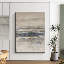 Load image into Gallery viewer, Hand - painted Large - sized Textured Neutral - Toned Abstract Acrylic Art for Minimalist Hallways LargeART0099