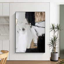Load image into Gallery viewer, Oversized Black - White Minimalist Abstract Acrylic Art for Office Wall Display LargeART0255