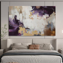 Load image into Gallery viewer, Purple and Gold Abstract Painting for Luxury Bedroom & Elegant Dining Room DKH131