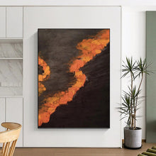 Load image into Gallery viewer, “Fiery Orange Path” Abstract Landscape - Inspired Painting on Canvas, Bold Wall Art DKH961