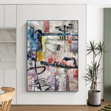 Load image into Gallery viewer, “Colorful Urban Abstract Collage” - Multicolor Abstract Art on Canvas DKH1294