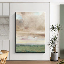 Load image into Gallery viewer, Green & Brown Abstract Field Art, Perfect for Rustic Bedroom & Calm Office LargeART2116