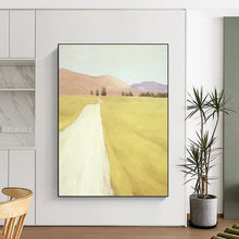 Load image into Gallery viewer, “Serene Country Road” - Yellow, Pink, and Purple Landscape Art on Canvas DKH1415