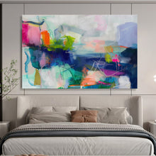 Load image into Gallery viewer, Vibrant Abstract Painting with Dynamic Lines DKH474