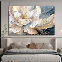 Load image into Gallery viewer, 3D Textured Floral Abstract Painting on Canvas - “Elegant Bloom” DKH703