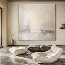 Load image into Gallery viewer, Soft Neutral Abstract Canvas Painting, Perfect for Serene Bedroom & Minimalist Café LargeART1299
