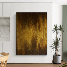 Load image into Gallery viewer, Hand - painted Oversized Rich Gold Abstract Texture Acrylic Art for Luxurious Lounges LargeART0032