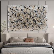 Load image into Gallery viewer, Black & White Splatter - Edgy Living Room Art LargeART1588
