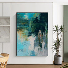 Load image into Gallery viewer, Turquoise & Green Abstract Creation, Great for Coastal Home Office & Artistic Lounge LargeART2286