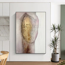 Load image into Gallery viewer, Mixed - Media Abstract Figure Art, Gold - Accented Textured Painting for Luxury Bedroom & Sophisticated Lounge LargeART2222