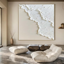 Load image into Gallery viewer, Large - Format Hand - painted White Textured Abstract Acrylic Art for Serene Bedrooms LargeART0170