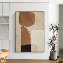Load image into Gallery viewer, “Neutral Geometric Abstraction” - Minimalist Abstract Art on Canvas DKH1494