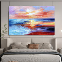 Load image into Gallery viewer, Colorful Sunset Seaside Abstract Painting for Coastal Home & Beachfront Restaurant DKH294