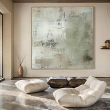Load image into Gallery viewer, Light Green - Gray Abstract Painting, Perfect for Airy Living Room & Calming Reading Nook LargeART1358