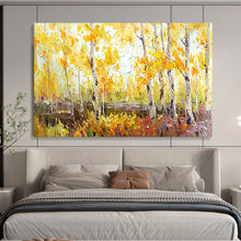 Load image into Gallery viewer, “Golden Autumn Forest” - Landscape Abstract Acrylic Art, Great for Living Room and Fireplace Area DLZ212