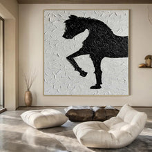 Load image into Gallery viewer, Textured Black Horse Silhouette Acrylic Art, Ideal for Rustic - Modern Living Room & Equestrian - Inspired Study LargeART1079