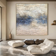 Load image into Gallery viewer, Blue - Gray Textured Abstract Art for Coastal Home Office & Modern Art Café LargeART0965